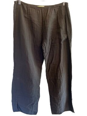 Stark X Wide Leg Cotton Gauze Coastal Pants Womens Large Charcoal Euro Summer